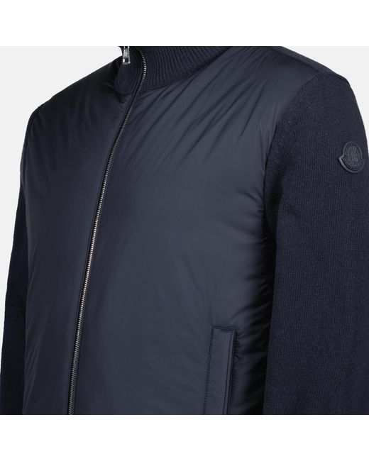Moncler Blue Logo Patch Padded Jacket for men