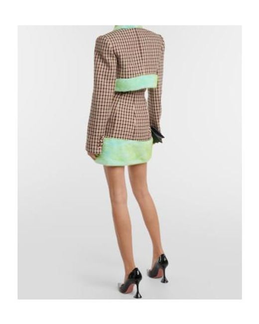 Area Green Cropped Faux Fur-Trimmed Jacket