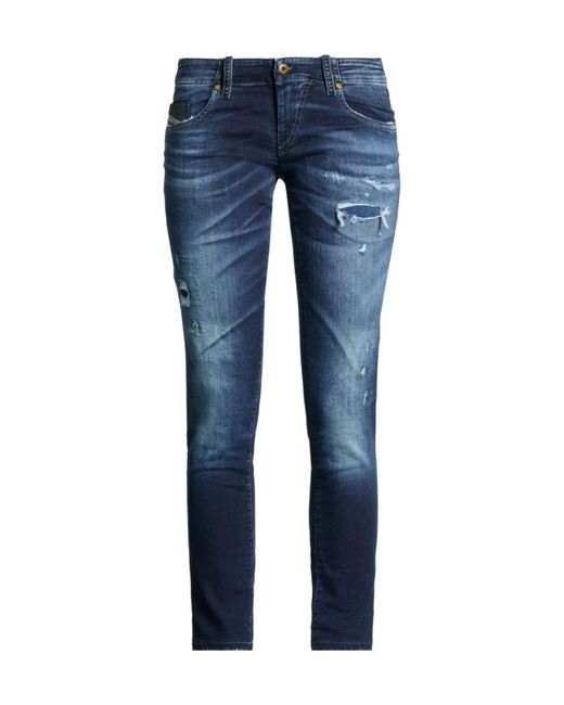 DIESEL Blue Dark Stretch Ripped Jeans
