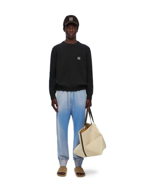 Loewe Black Logo Embroidered Crewneck Jumper for men