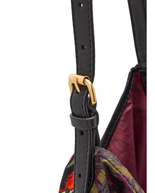 Dries Van Noten Purple Scarf Large Leather And Satin Tote