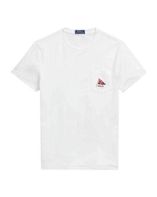 Polo Ralph Lauren White Polo Bear Patch-Pocket T-Shirt for men