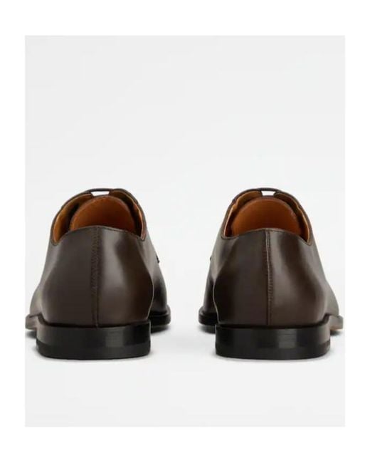 Tod's Brown Embossed Derby Shoes for men