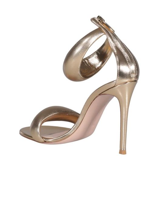 Gianvito Rossi Metallic Logo High-Heeled Sandals
