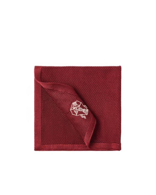 Brunello Cucinelli Red Knit Pocket Square for men
