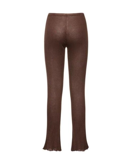 Magda Butrym Brown Rib Elastic Waist Casual Pants
