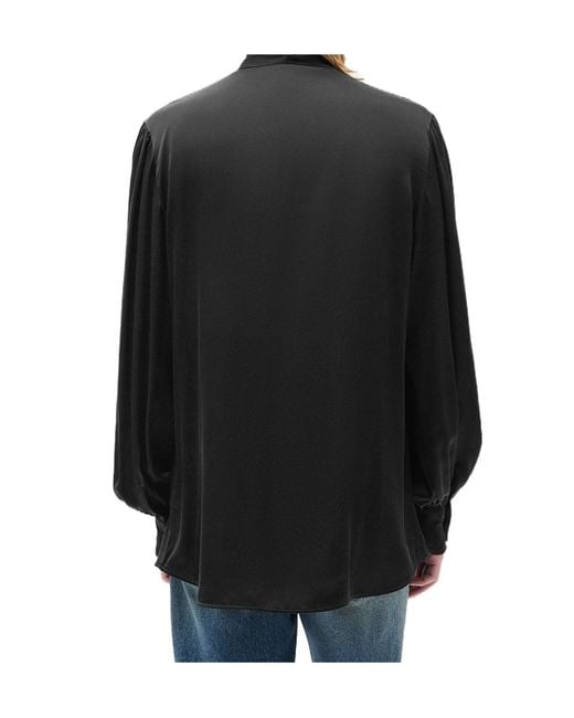 Ann Demeulemeester Black Runo Bow-Tie Shirt for men