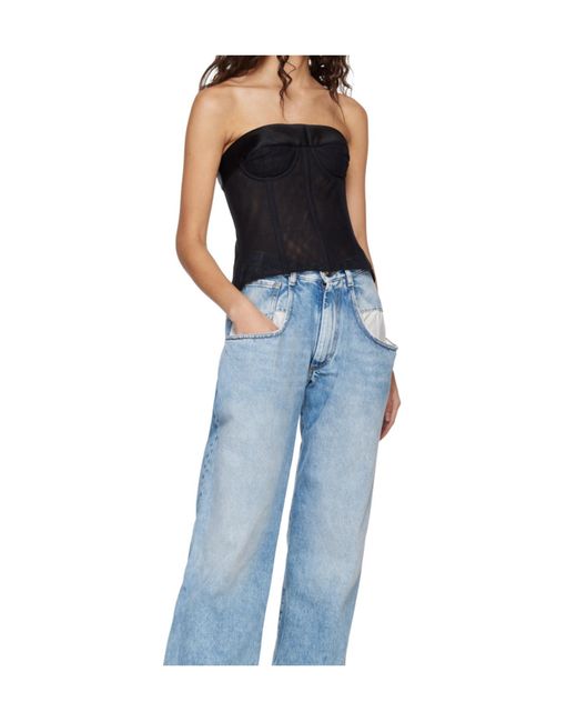 Maison Margiela Black Lace-Up Detailed Corset