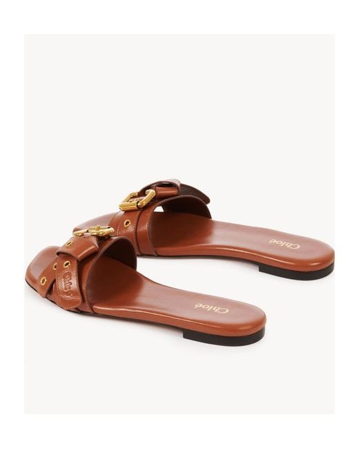 Chloé Brown Chloé Mae Knot-Detailed Slides