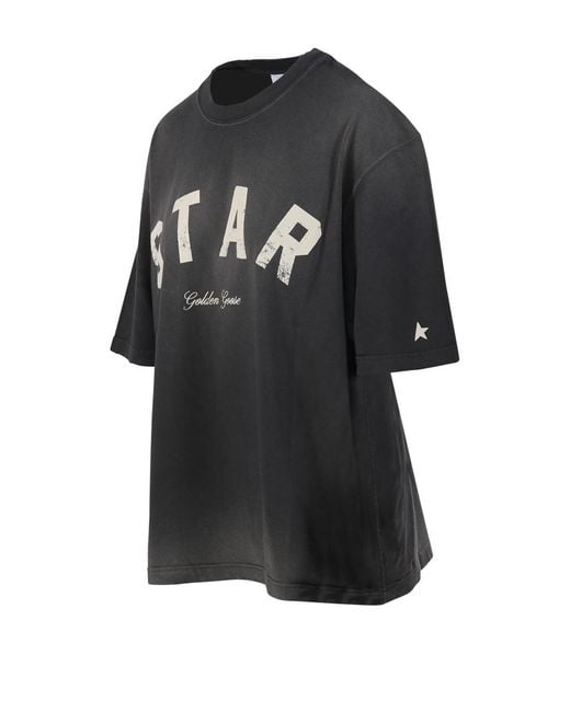 Golden Goose Deluxe Brand Black Star Printed Crewneck T-Shirt for men