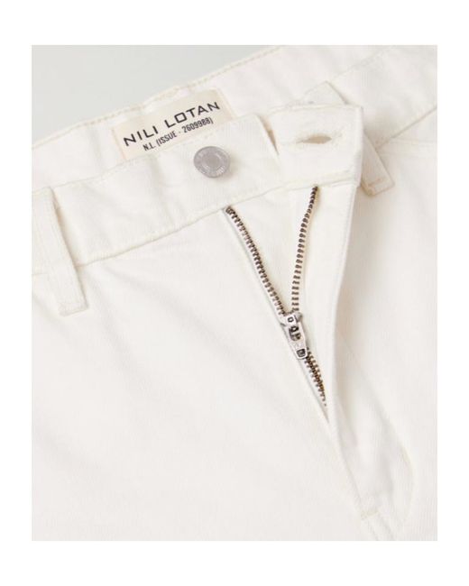 Nili Lotan White Straight-Leg Tribeca Jeans