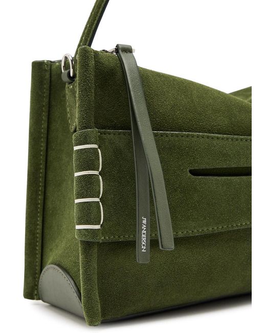 J.W. Anderson Green Loafer Suede Shoulder Bag
