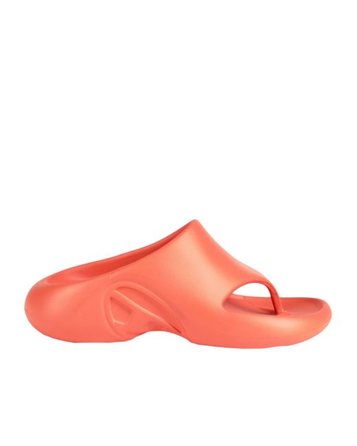 DIESEL Pink Solid Color Flip Flops