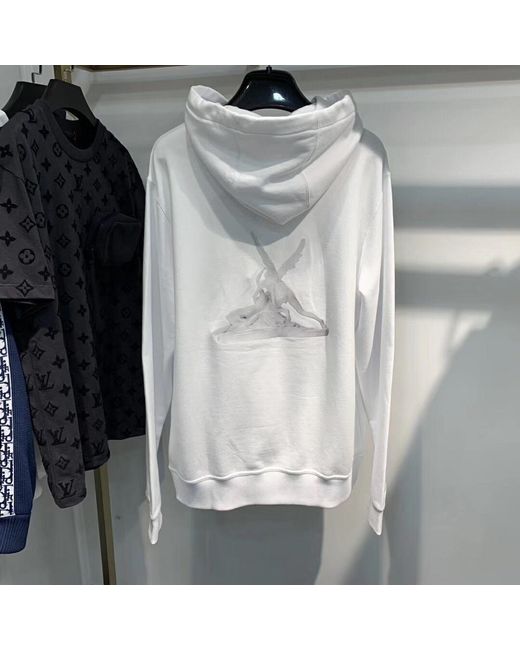Burberry White Cupid-Print Hoodie for men