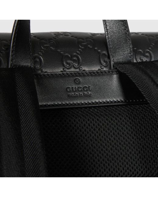 Gucci Black Gg Emblem Medium Backpack for men