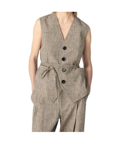 Bottega Veneta Natural Fleck Viscose Gilet