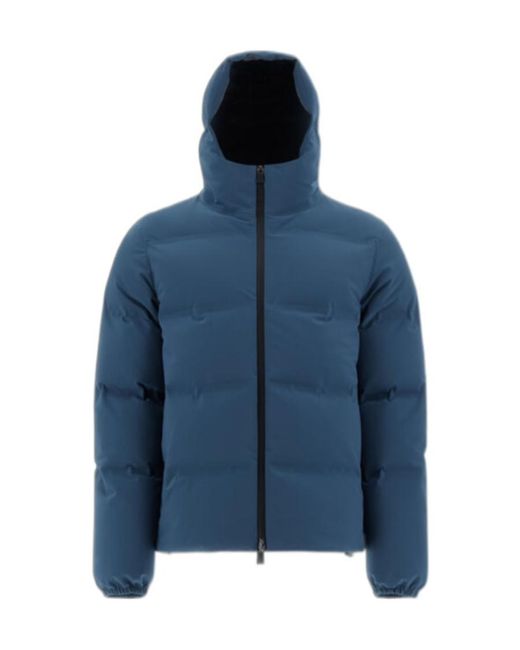 Herno Blue Zip-Up Goose Down Jacket for men