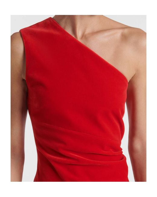 Patou Red One-Shoulder Cotton Minidress