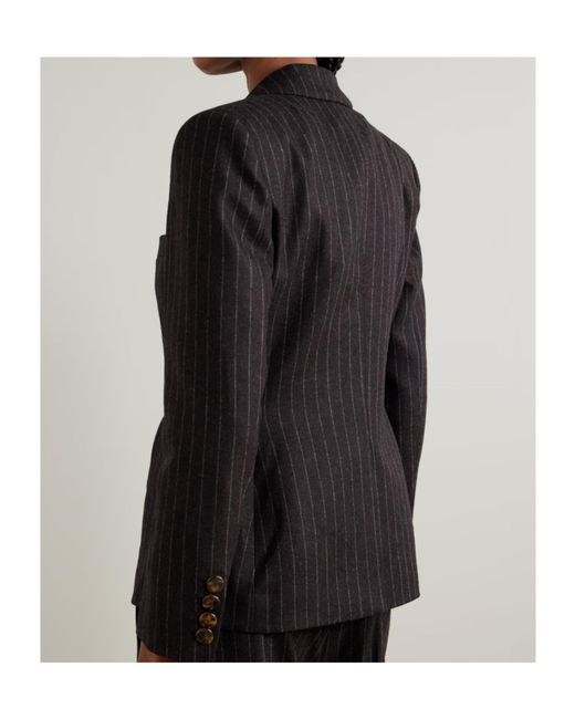 Blazé Milano Black Akira Pinstriped Wool And Cashmere-Blend Blazer