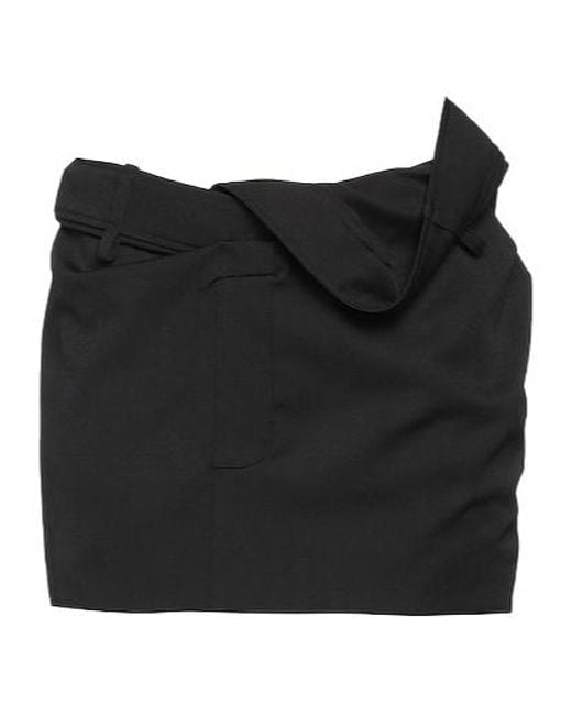 Jacquemus Black Asymmetrical Pencil Skirt