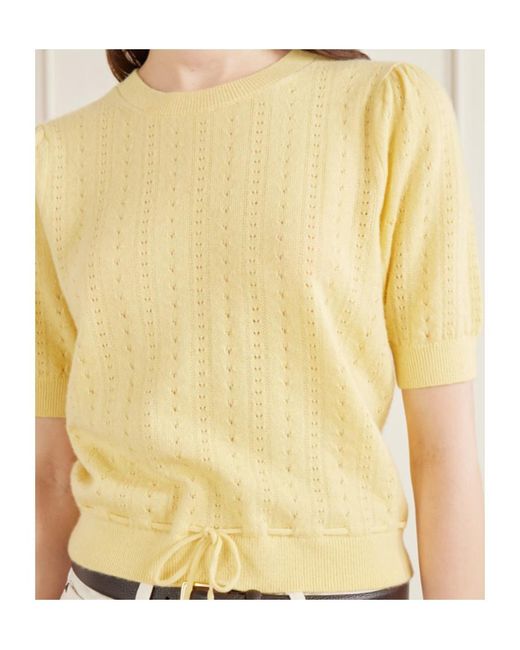FRAME Yellow Charm Drawstring-Waist Sweater