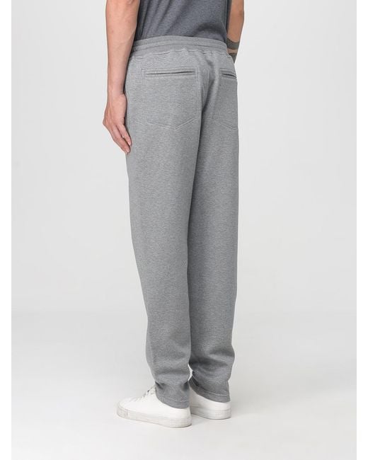 Brunello Cucinelli Gray Drawstring Straight Leg Pants for men