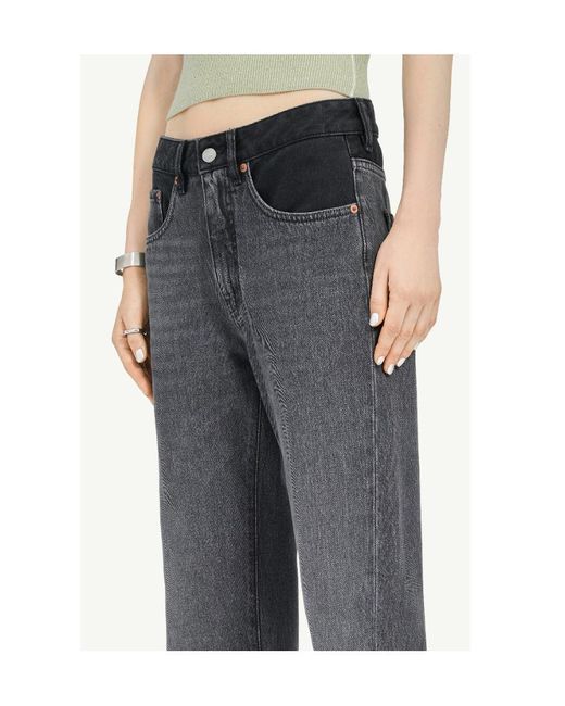 MM6 by Maison Margiela Gray Logo Patch Slim Cut Jeans