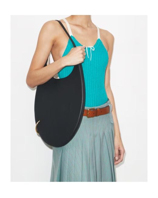 Tory Burch Black Pierced Soft Shoulder Bag