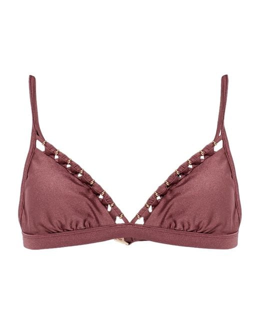 Zimmermann Purple Spaghetti Strap Bikini Top