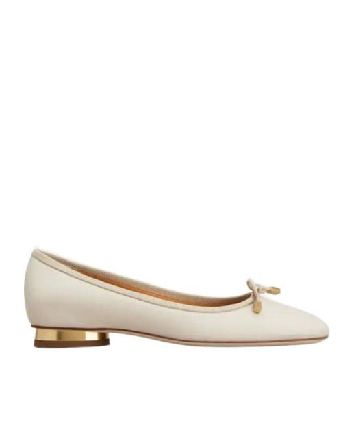 Tod's Natural Bow-Detail Ballet Flats