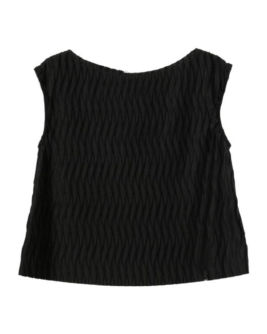 Herno Black Wrinkled Effect Tank Top