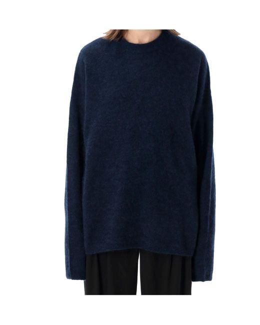 Frankie Shop Blue Timea Mohair Fuzzy Sweater