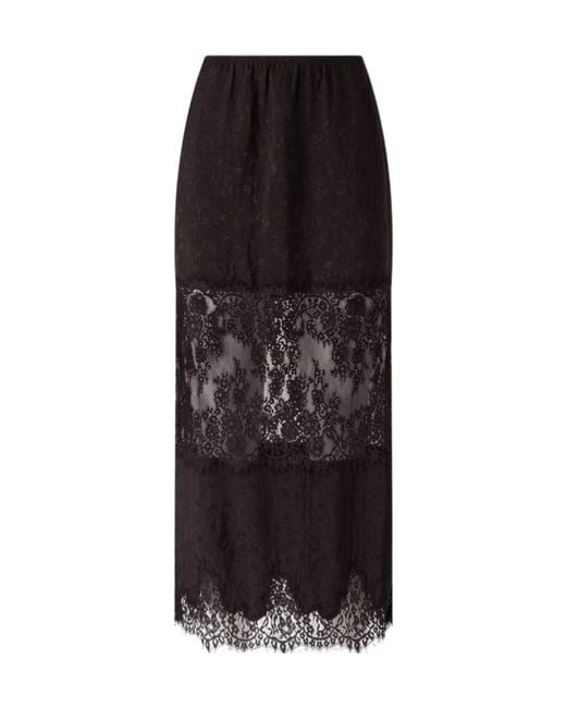 Pinko Black Lace Pencil Skirt