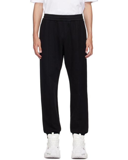 Versace Black Logo-Embroidered Elasticated Waistband Track Pants for men