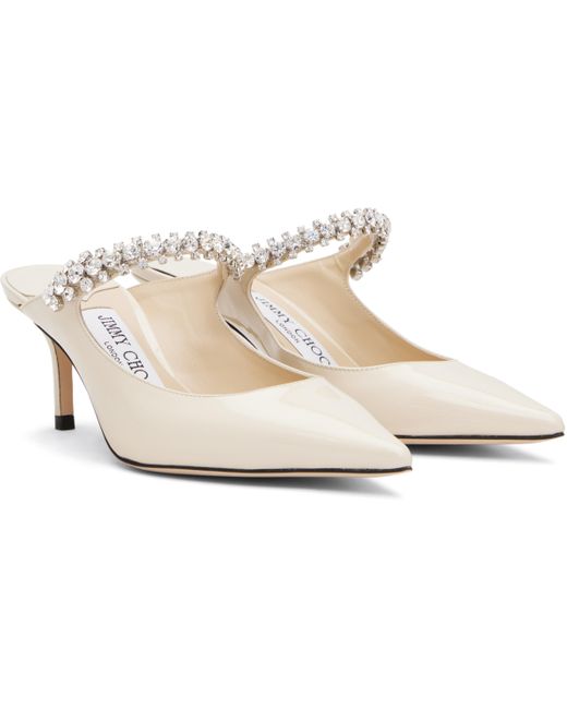 Jimmy Choo White Bing 65 Mules