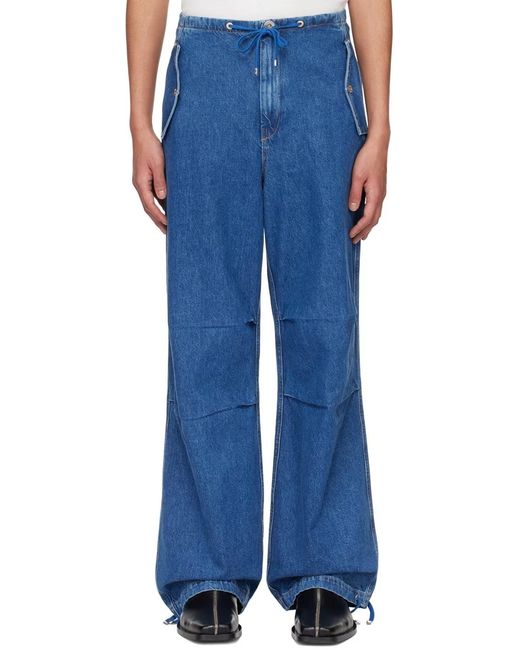 Dion Lee Blue Parachute Straight-Leg Jeans for men