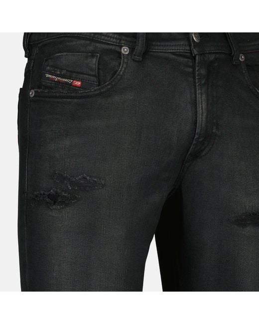 DIESEL Black Sleenker 1979 Distressed Jeans for men