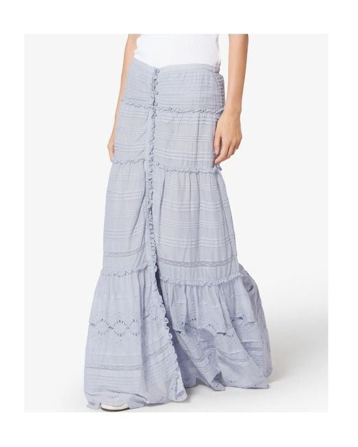 Isabel Marant Blue Isabel Marant Étoile Paoline Floral Lace Maxi Skirt