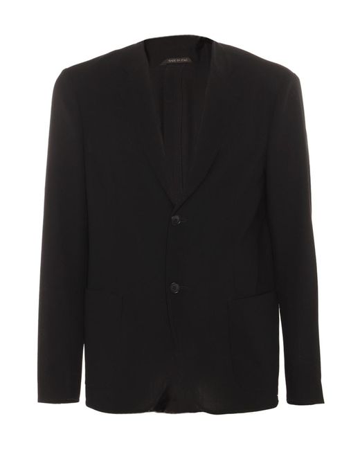 Giorgio Armani Black Single-Breasted Tailored Blazer for men
