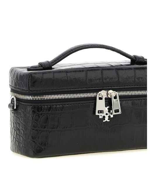 Tory Burch Black Charlie Vanity Case Shoulder Bag