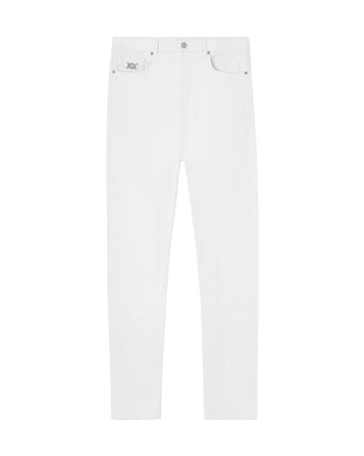 Versace White Logo Patch Straight-Leg Jeans for men