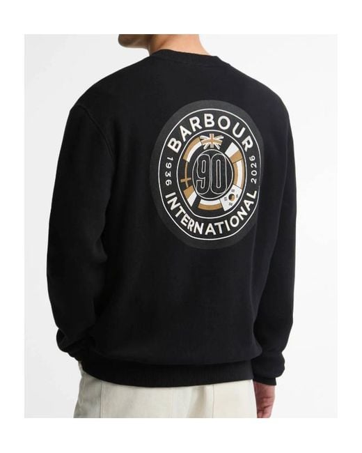 Barbour Black 90Th Anniversary Graphic Sweatshirt for men