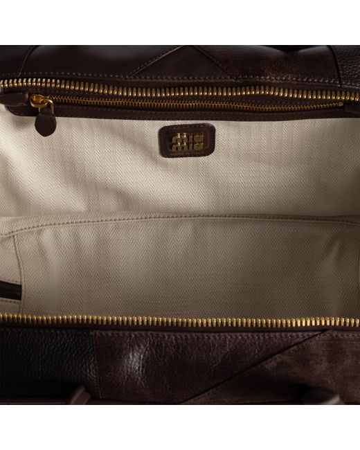 Miu Miu Brown Leather Patchwork Beau Bag