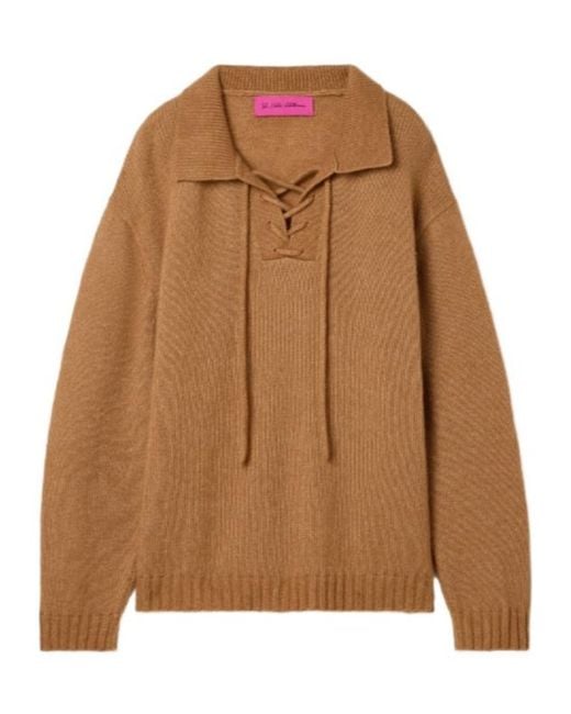 The Elder Statesman Brown Oversized Tie-Front Sweater