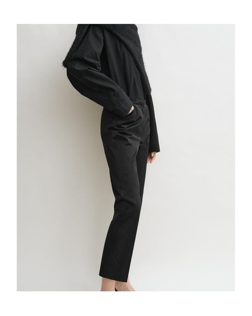 Totême  Black Totme Pressed Crease Cropped Trousers