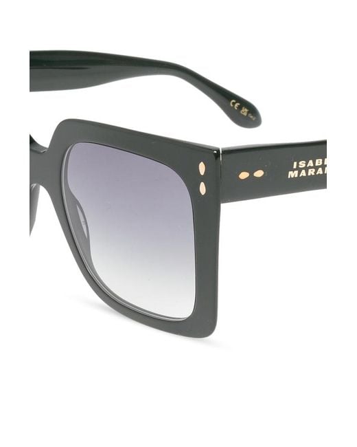 Isabel Marant White Square-Frame Sunglasses