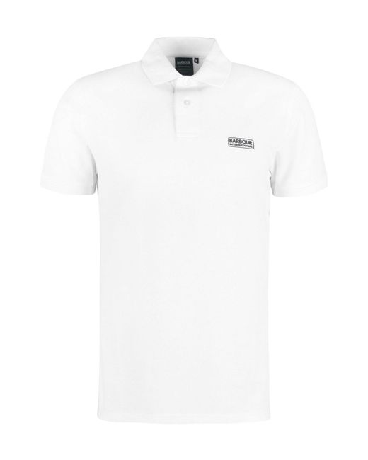 Barbour White Logo Short-Sleeve Polo Shirt for men