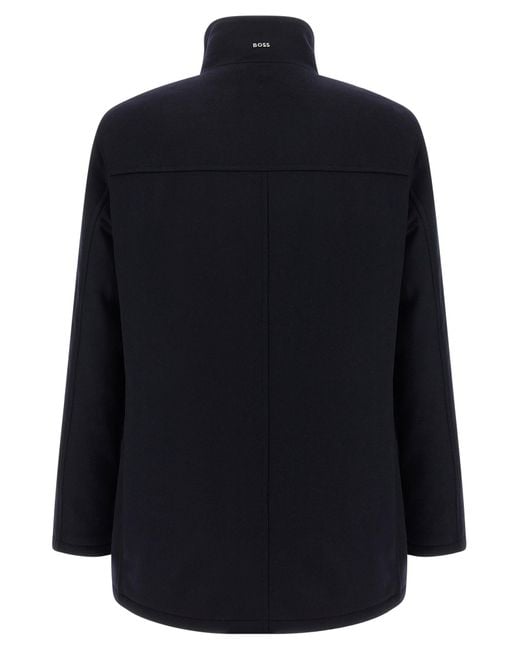Boss Blue Boss Button-Up Relaxed-Fit Coat for men