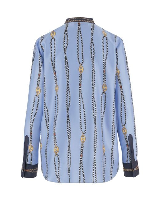 Gucci Blue Chain Printed Shirt