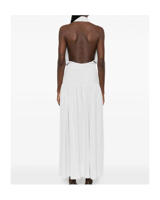 AYA MUSE White Spoe Pleated Midi Dress